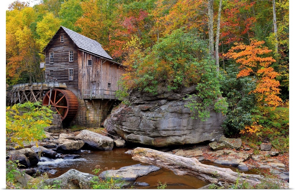 The Glade Creek Grist Mill in Babcock State Park, West Virginia.