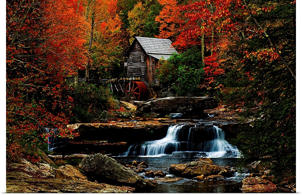 The old grist mill located in Babcock State Park, West Virginia.