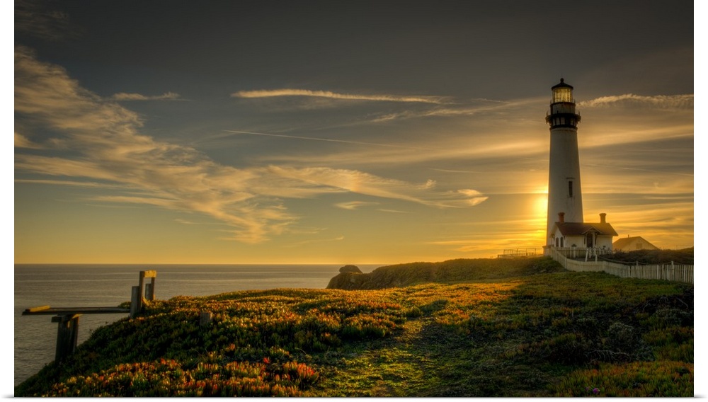 The lighthouse at Pigeon Point Lighthouse National Park in California.