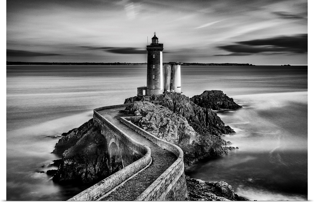 Lighthouse near the Fort du Petit Minou, Brest, France.