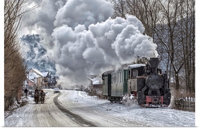 Sled, Steam Train, Car