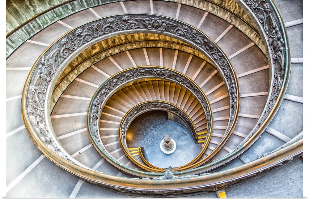 The famous spiral staircase in the museum in Vatican City.