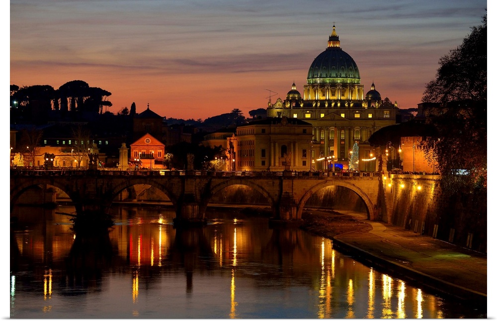 Sunset over St. Peter's Basilica