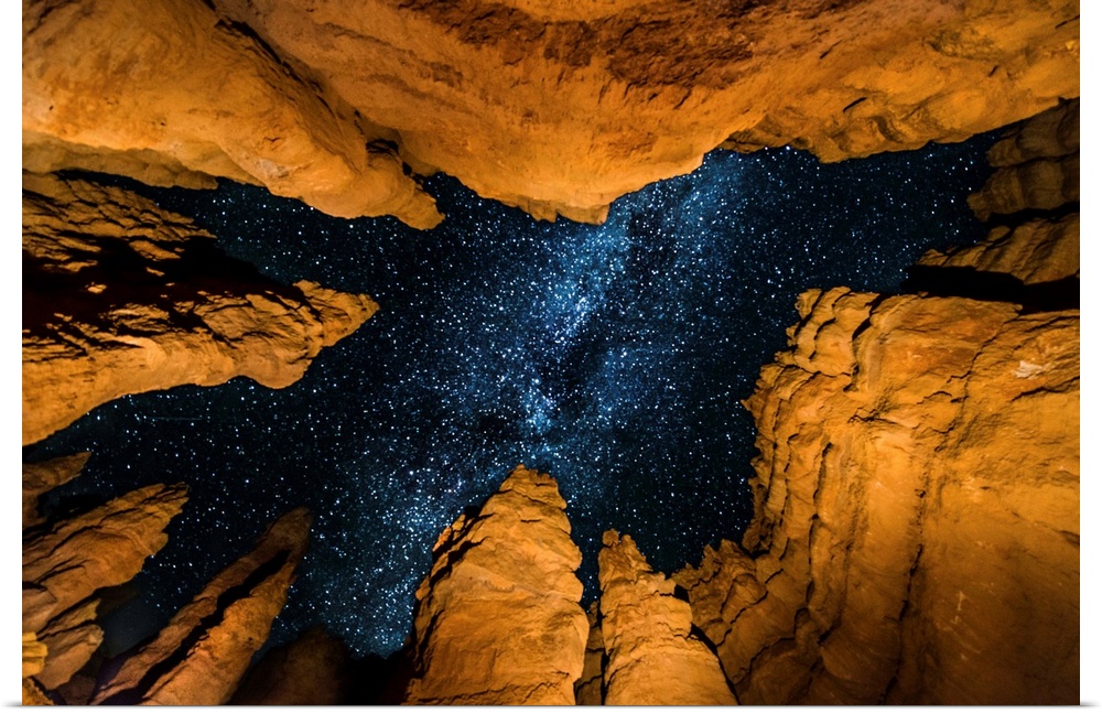 Looking into the Milky Way from the depths of Bryce Canyon.