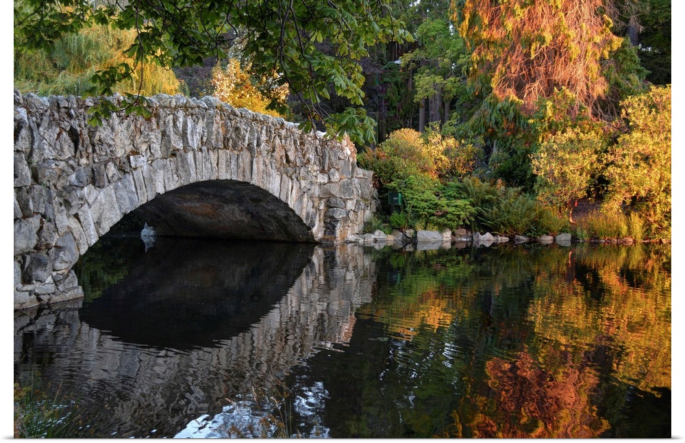 The stone bridge in Beacon Hill Park, Victoria, British Columbia, Canada.