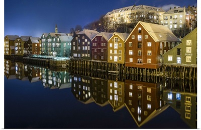 The Old Wharves Along Nidelva In Trondheim