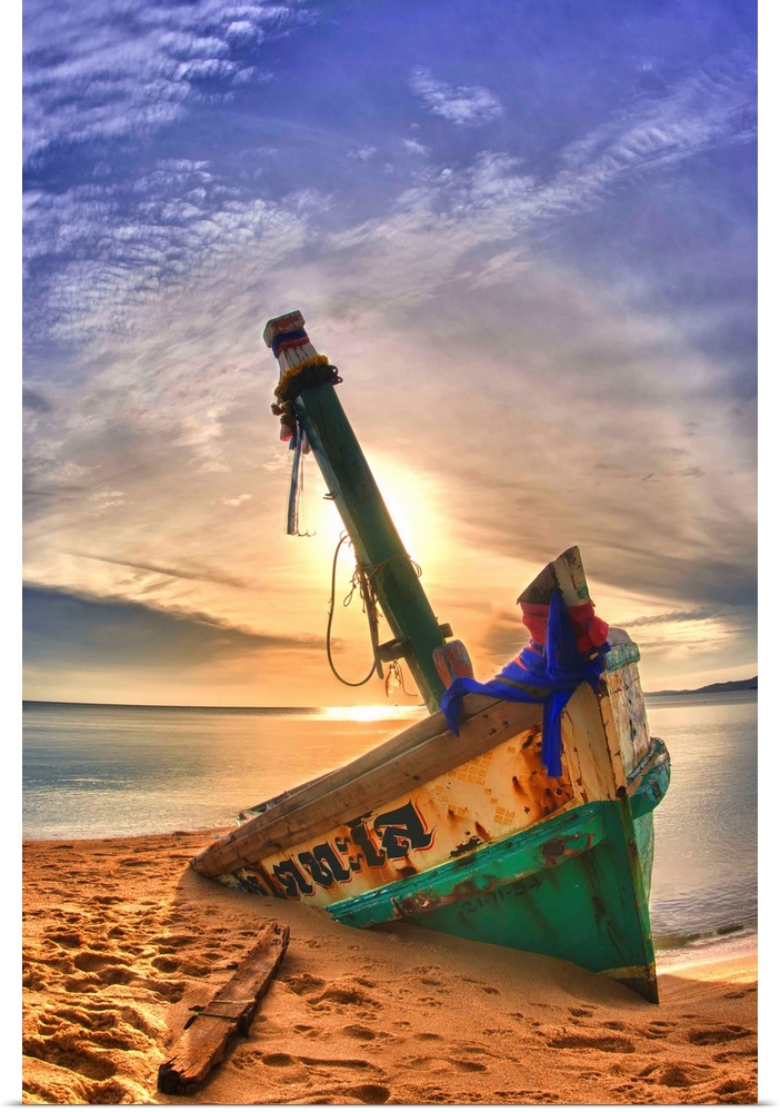 Wrecked fishing boat on Samui, Thailand.