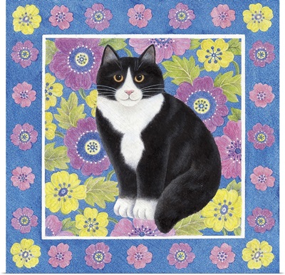 Kitty in Spring Flowers I