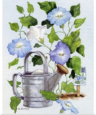 Watering Can and Morning Glories