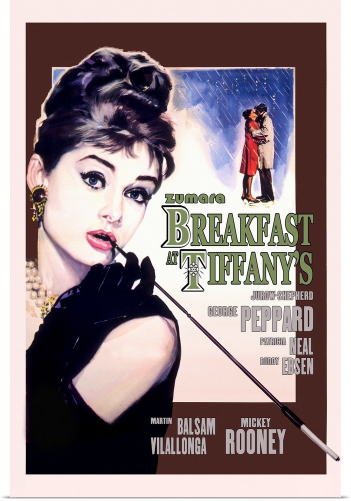 Audrey Hepburn Breakfast at Tiffanys Green Text