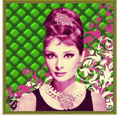 Audrey Hepburn Padded Floral Green/Pink