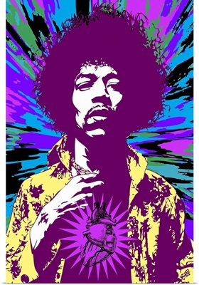 Jimi Hendrix Zombie Purple Heart