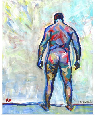 Against The Wall male nude painting picture