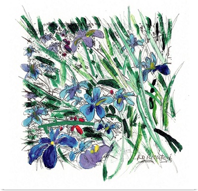 Blue Iris in the Garden