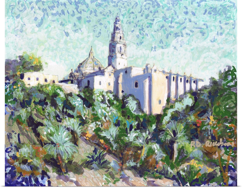 Palm Canyon Balboa Park San Diego by RD Riccoboni. The architecture of iconic California Building and tower, which houses ...