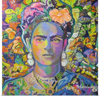 Purple Frida with the orange flower