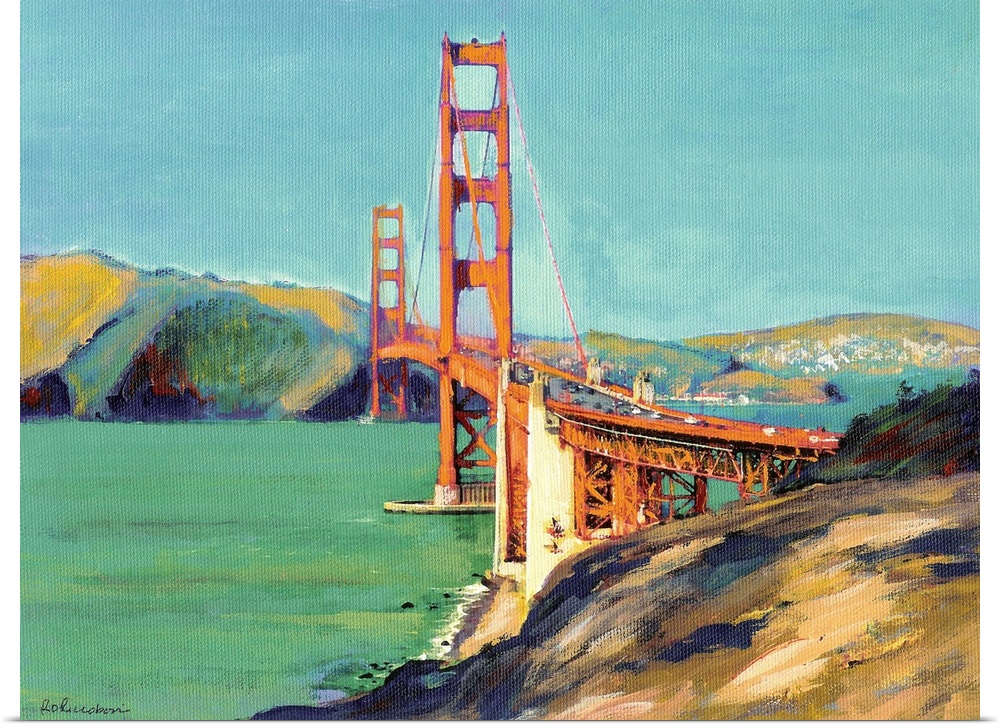 Landscape painting of the view west of the Golden Gate Bridge in San Francisco, CA.