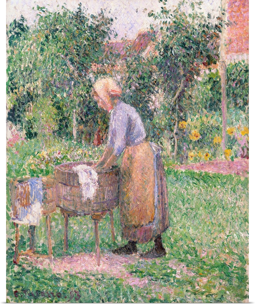 Pissarro spent a good deal of summer and autumn 1893 at Eragny. This picture, like many done in the early 1890s, shows the...
