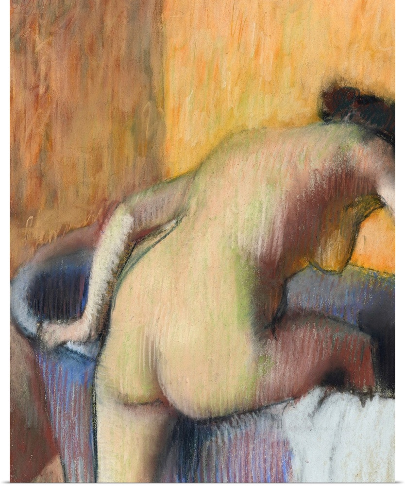 Degas's interest in the motif of a nude entering the water apparently dates to his student days, when he copied the figure...