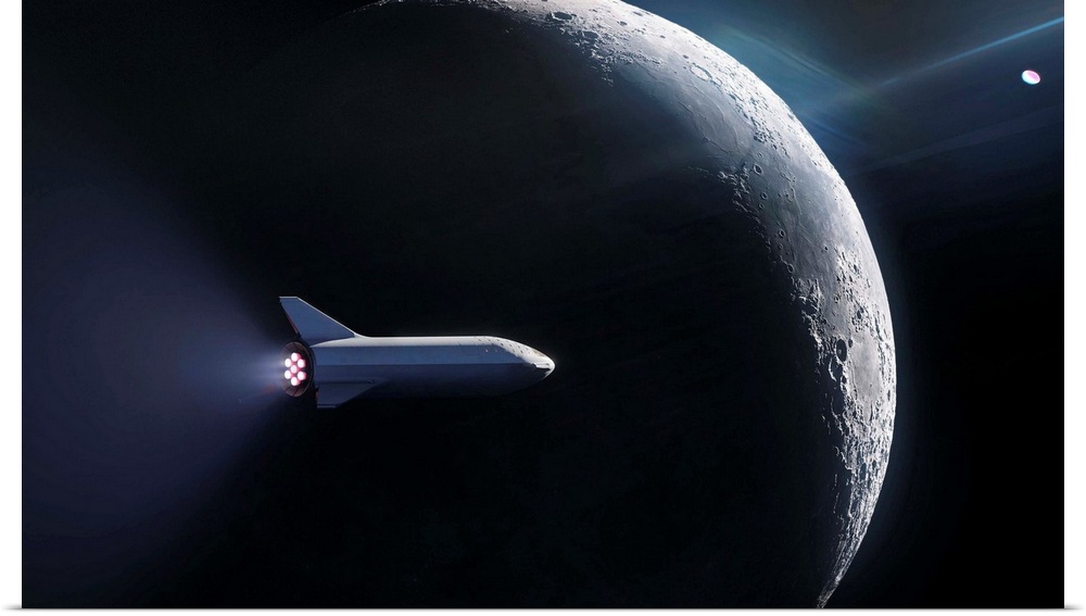 Artist Rendering of SpaceX's Starship and Super Heavy (formerly known as BFR).