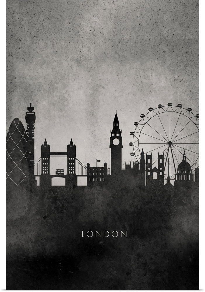 Skyline silhouette of London