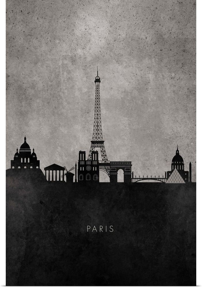Skyline silhouette of Paris