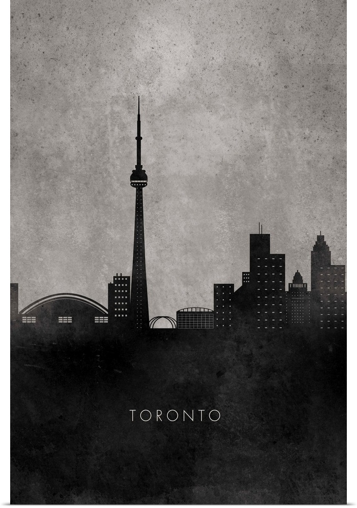 Skyline silhouette of Toronto