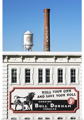 Bull Durham Advertisement on a building facade, Durham, NC