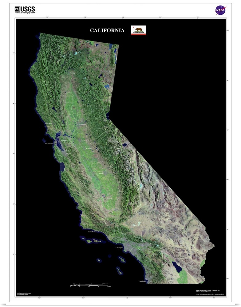 This image was created using Tri-Decadal Global Landsat Orthorectified ETM  Pan-Sharpened data, and draped with National E...