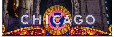 Chicago Theater Marquee at Night