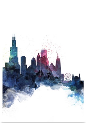 Chicago Watercolor Cityscape