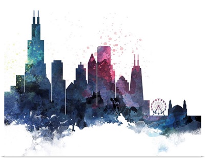 Chicago Watercolor Cityscape II