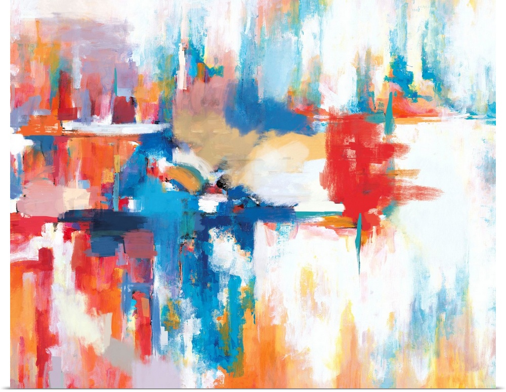 A contemporary abstract painting using horizontal arrangement of colors.