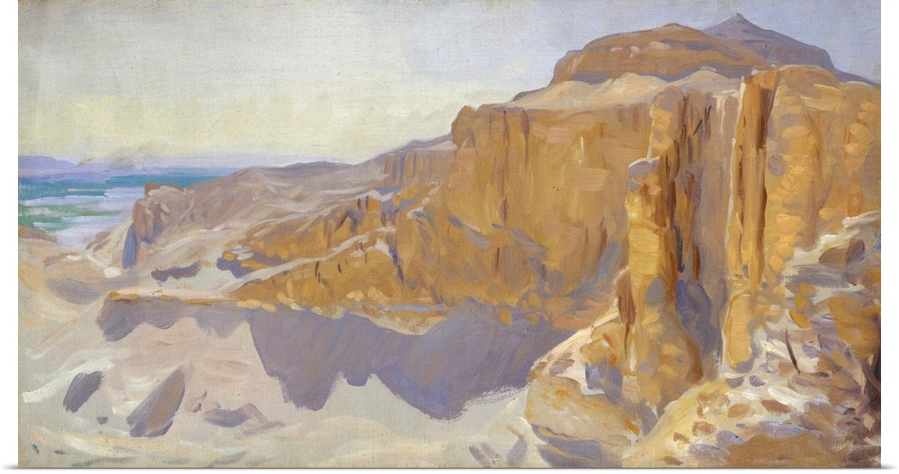 This unfinished landscape is believed to represent the cliffs at Deir el Bahri, near Thebes, Egypt. Its identification is ...