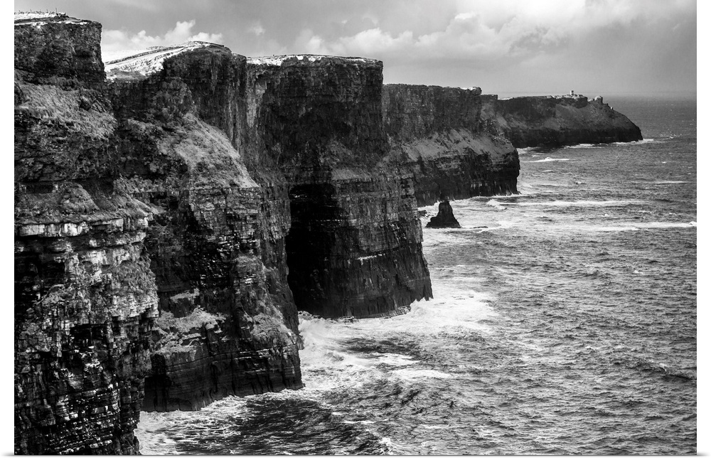 Landscape photograph of the picturesque Cliffs of Moher, located at the southwestern edge of the Burren region in County C...