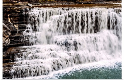 Close Up View Of Lower Falls, Genesee River, Letchworth State Park, New York