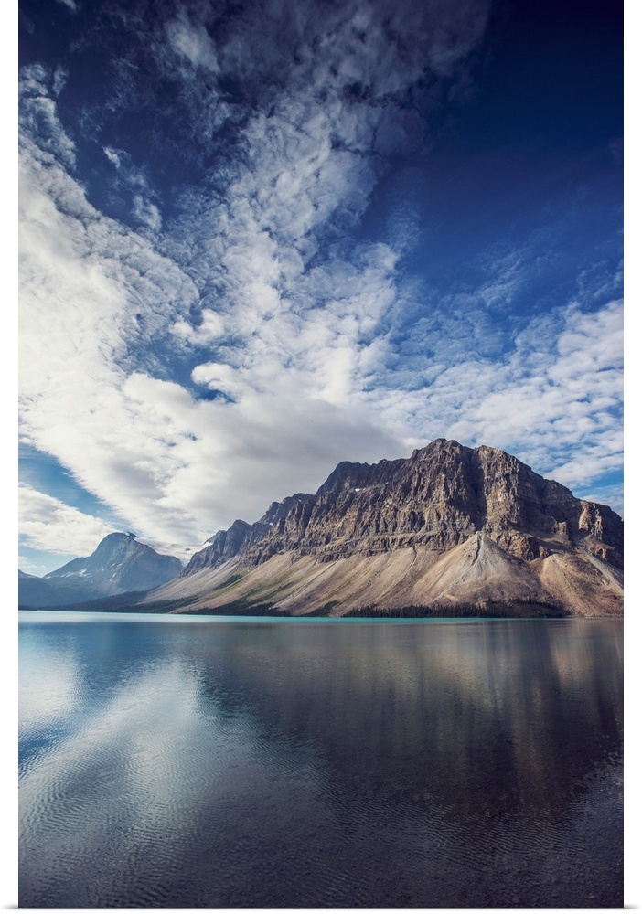 Crowfoot mountain and blue skies near Bow Lake in Banff National Park, Alberta, Canada.