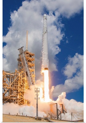CRS-12 Mission, Lower View Of Falcon 9 Liftoff, Kennedy Space Center, Florida