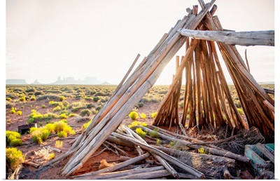 Derelict Tipi Shelter In Monument Valley, Arizona