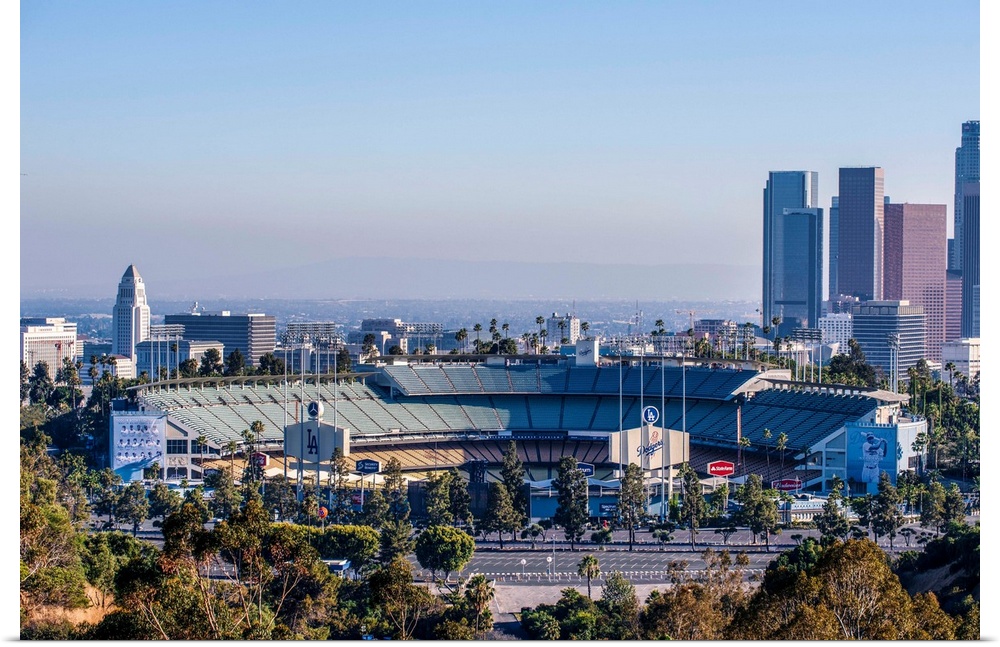 A view of Dodger Stadium in Los Angeles, California.