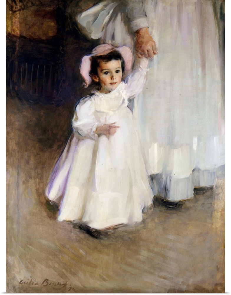 Beaux's two-year-old niece and favorite model, Ernesta Drinker (1892-1981), clutches the hand of her nurse, Mattie, whose ...