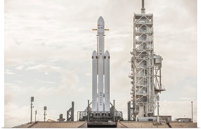 Falcon Heavy Launch Vehicle With Clouds, Kennedy Space Center, Florida