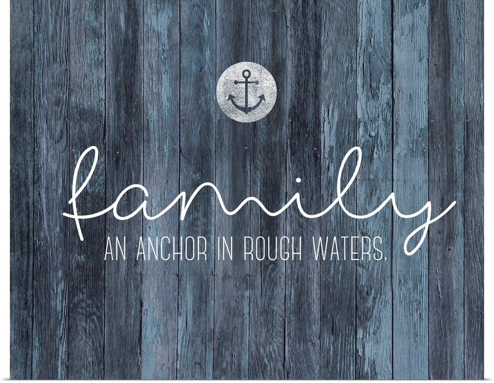 A nautical style typography piece on an inky blue shiplap background, would be especially at home in a beach or lake house...