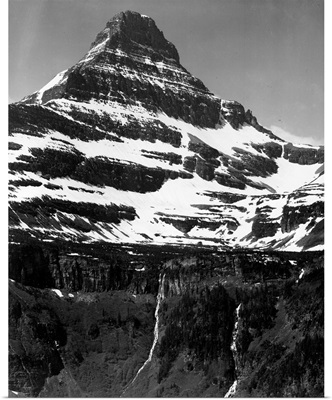 Glacier National Park, Vertical, Full View Of Snow Covered Mountain