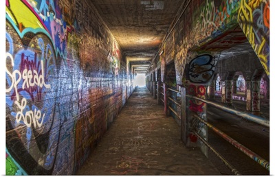 Graffiti-filled walls of the Krog Street Tunnel in Atlanta, Georgia