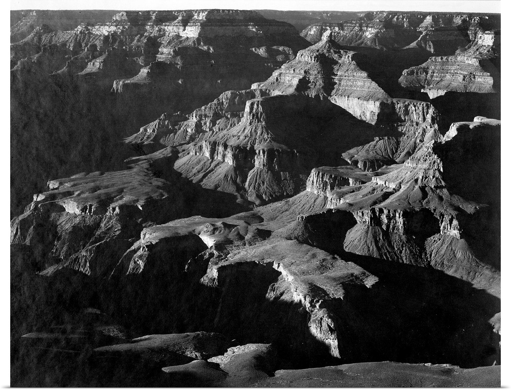 Grand Canyon, close in panorama looking down toward peak formations.