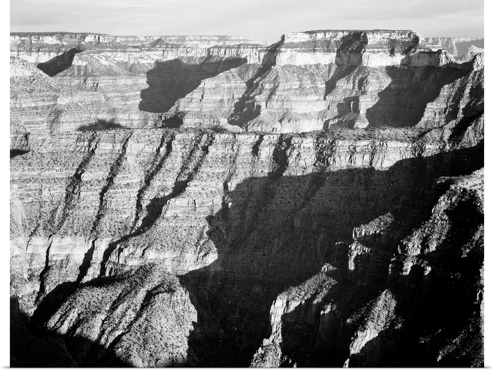 Grand Canyon from N. Rim, 1941, closer view of cliff formation.