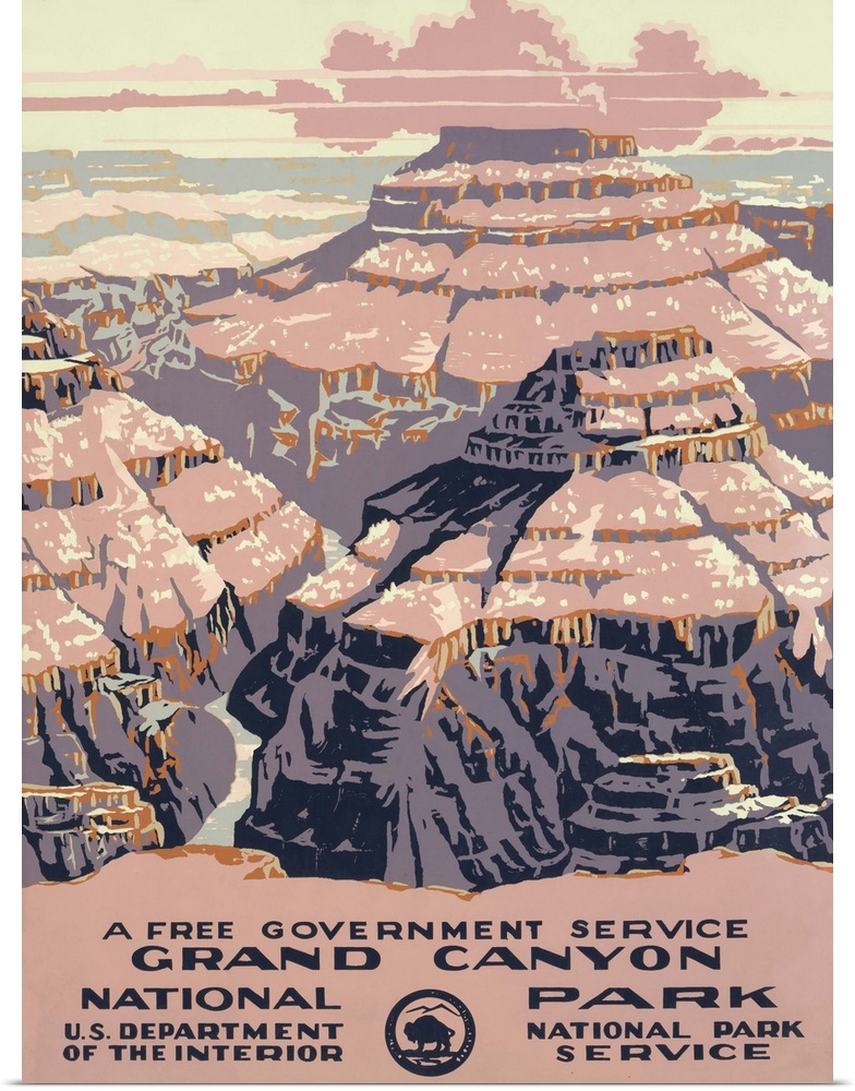 Grand Canyon National Park, a free government service. Poster shows view of the Grand Canyon. Library of Congress, Prints ...