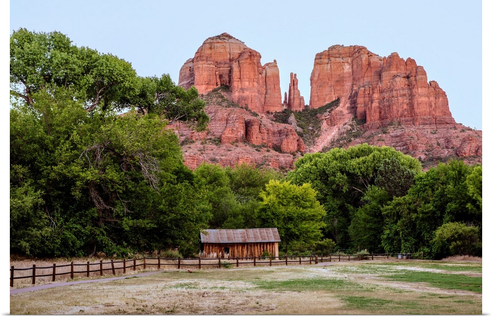 Ground view of Cathedral Rock in Sedona, Arizona.