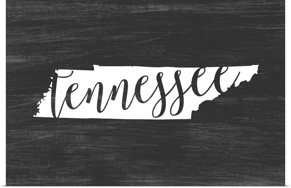 Tennessee state outline typography artwork.